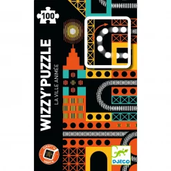 puzzle wizzy ville animée de 100 pièces djeco