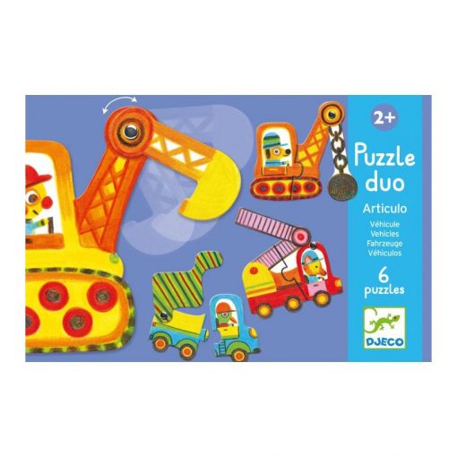 puzzle duo articulo vehicules djeco