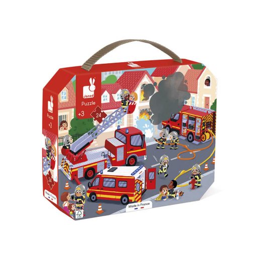 Puzzle 24 pièces Janod - Les pompiers 3+